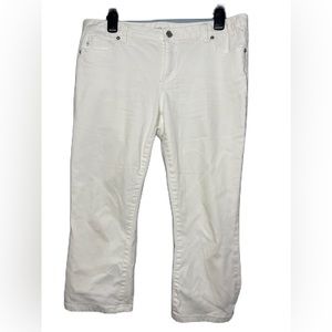 MICHAEL Kors Women's midrise stretch white capri jeans